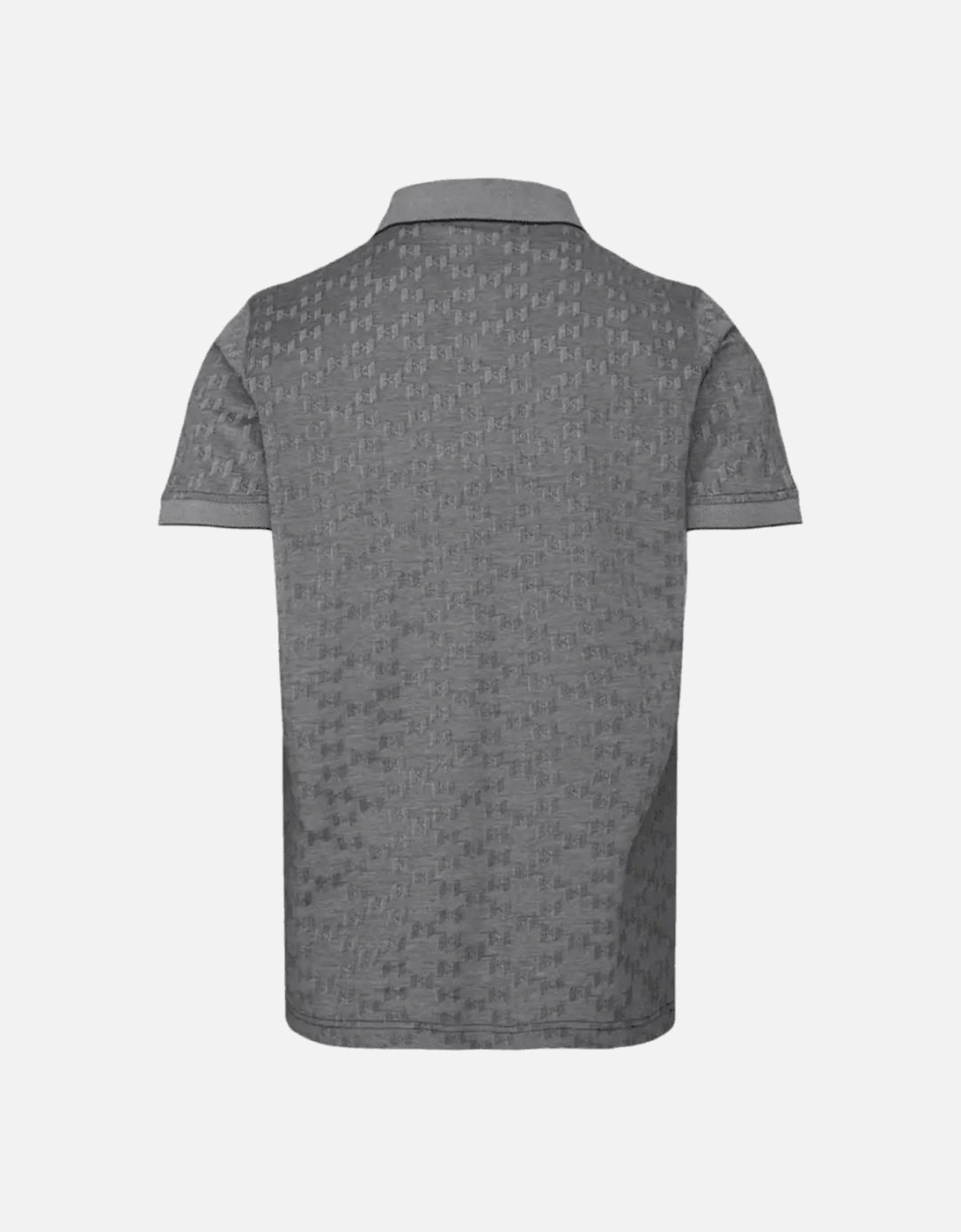Cotton Monogram Logo Grey Polo Shirt