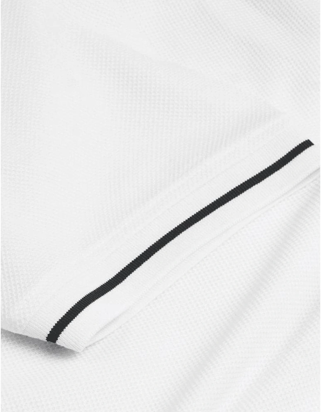 Cotton Textured Mesh Printed Logo White T-Shirt