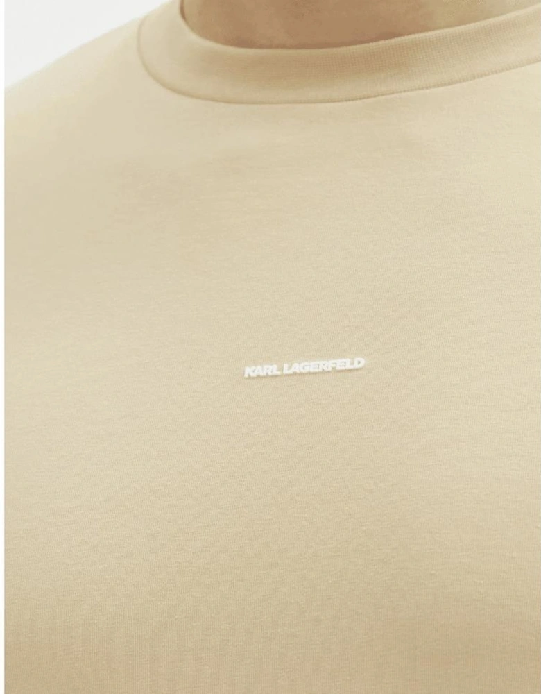 Cotton Stretch Mini Logo Beige T-Shirt