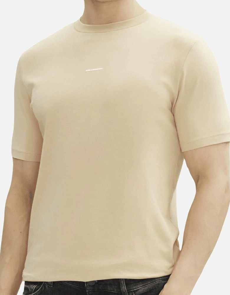 Cotton Stretch Mini Logo Beige T-Shirt