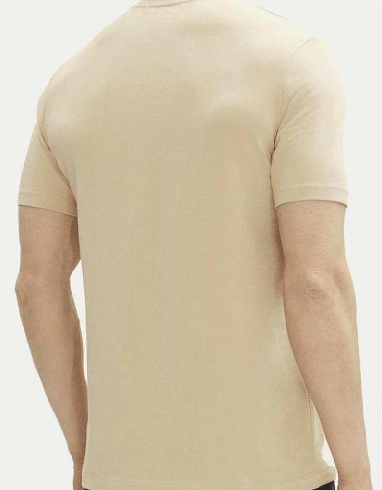 Cotton Stretch Mini Logo Beige T-Shirt