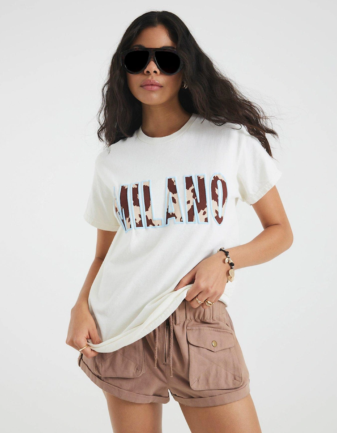 Short Sleeve Milano Cow Print Tee - Yellow, 2 of 1