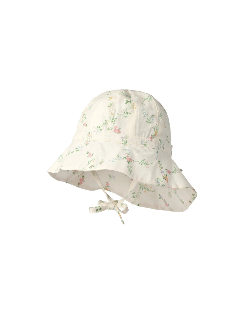 Baby Girls Floral Sun Hat - Cream
