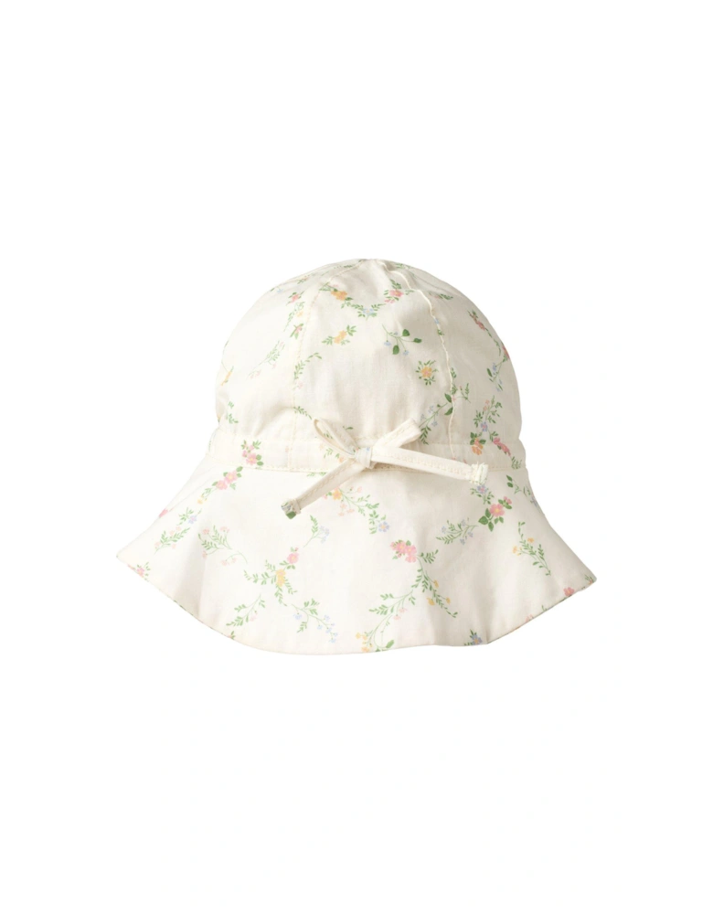 Baby Girls Floral Sun Hat - Cream