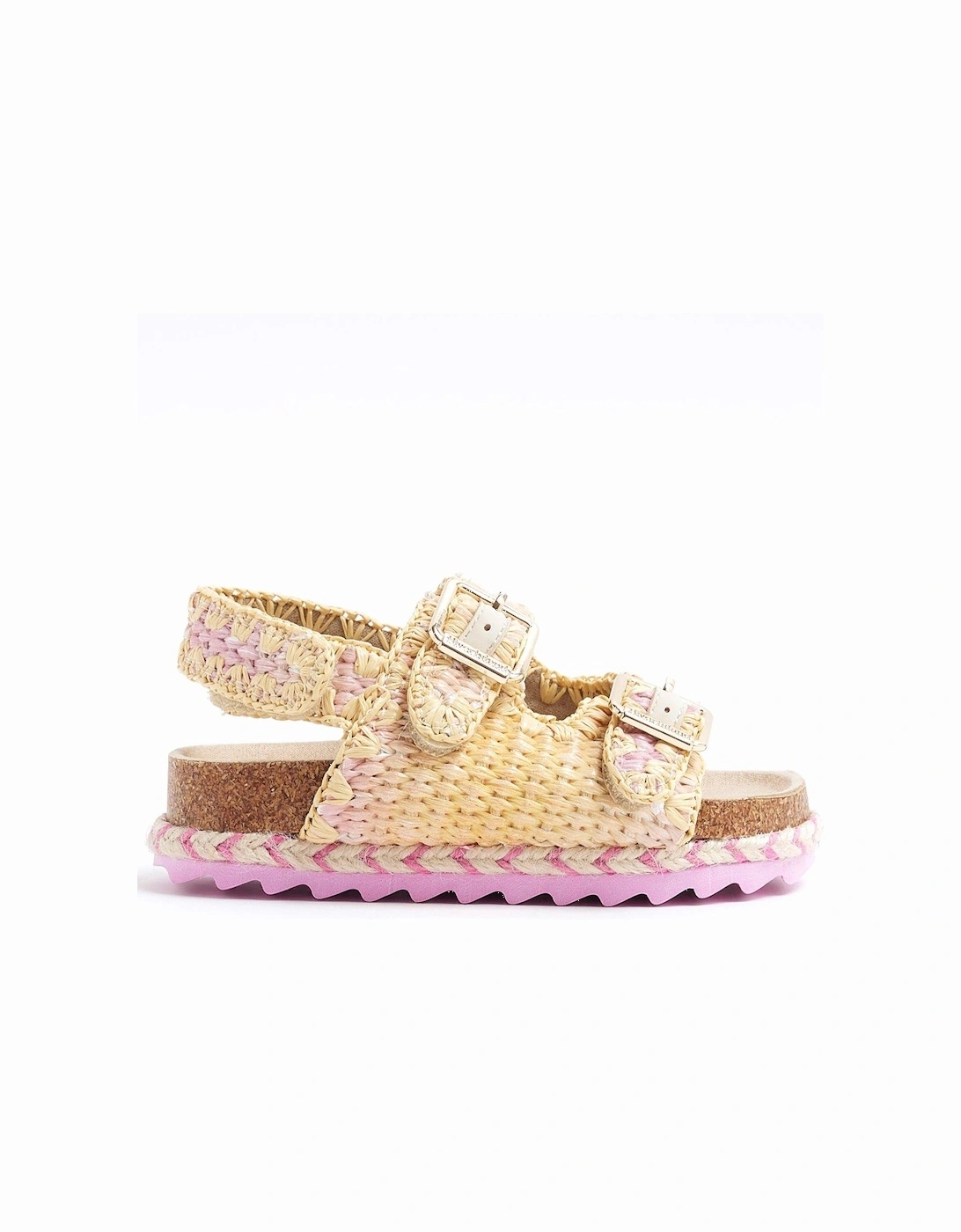 Girls Ombre Raffia Sandals - Pink, 2 of 1