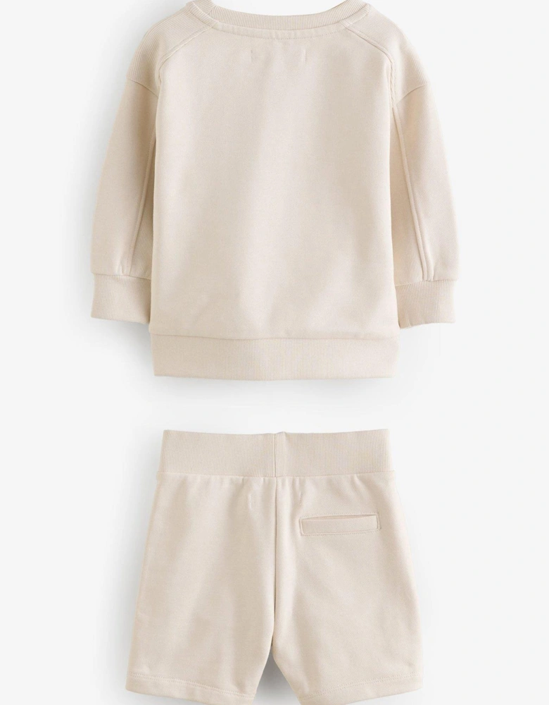 Baby Boys Sweat Top & Jogger Set - Beige