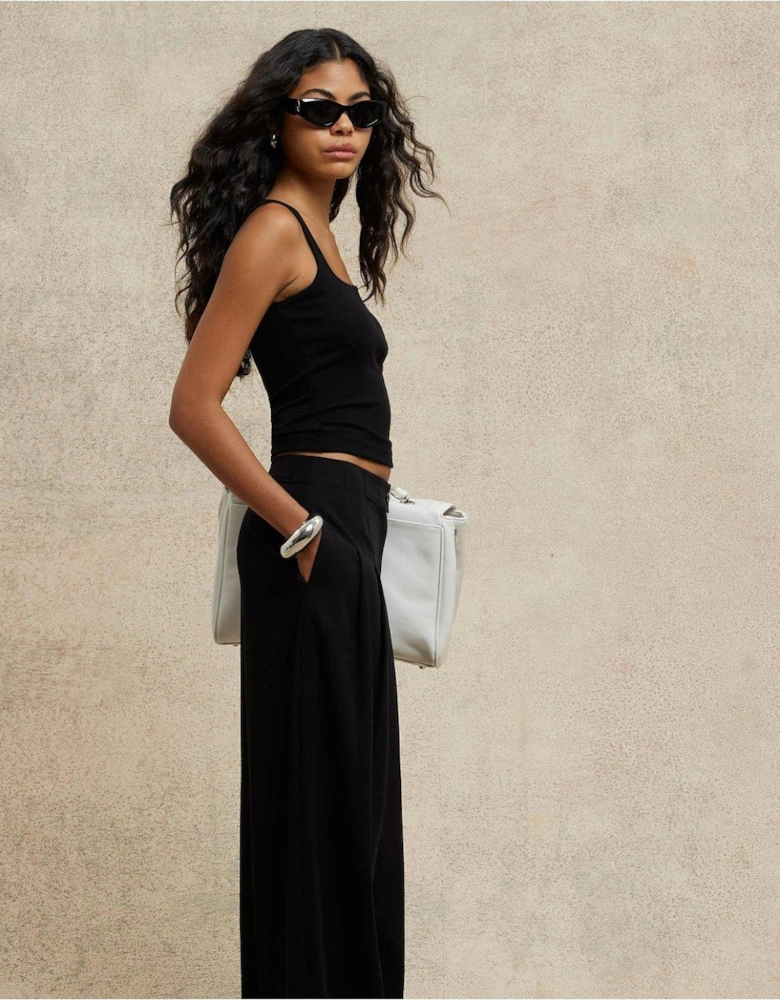 Easy Wide Leg Trousers - Black