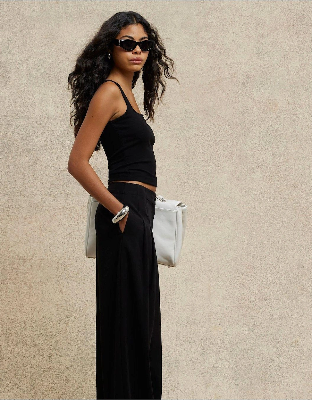 Easy Wide Leg Trousers - Black