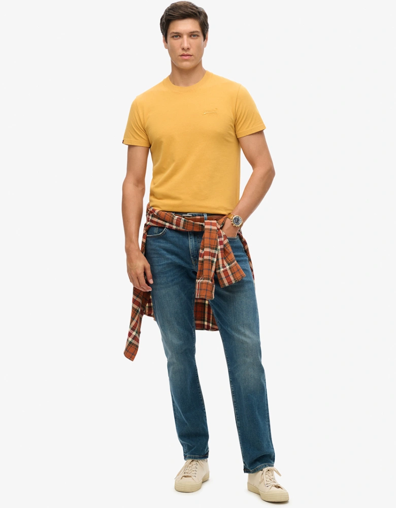 Men's Essential Logo Embroidered Tee Winter Gold