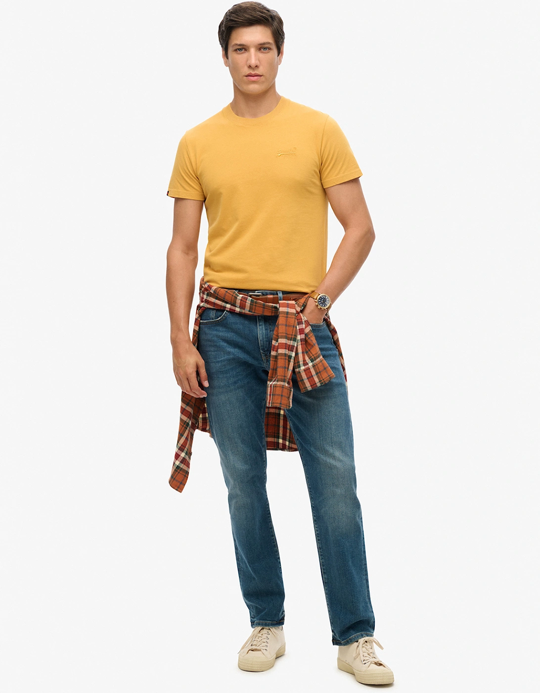 Men's Essential Logo Embroidered Tee Winter Gold