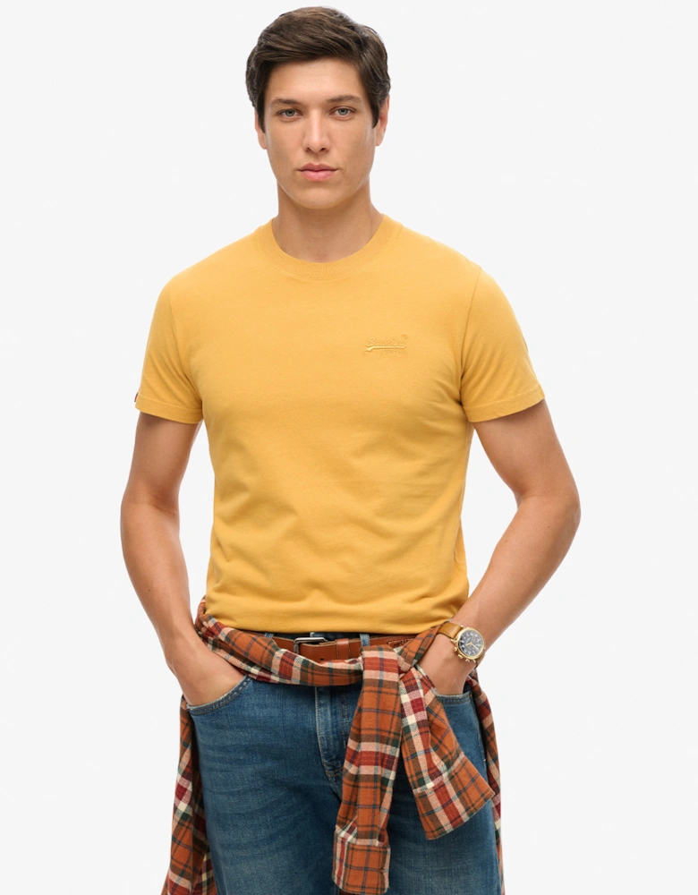 Men's Essential Logo Embroidered Tee Winter Gold