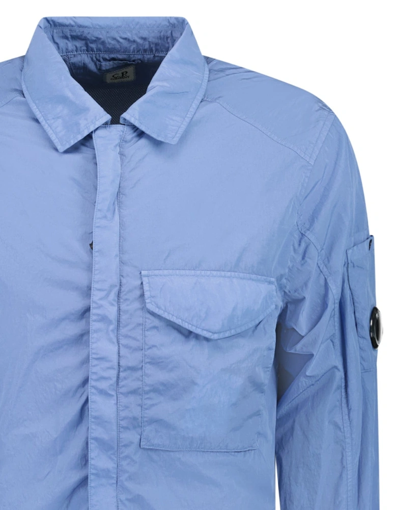 Zip-Up Chrome-R Pocket Overshirt Light Blue