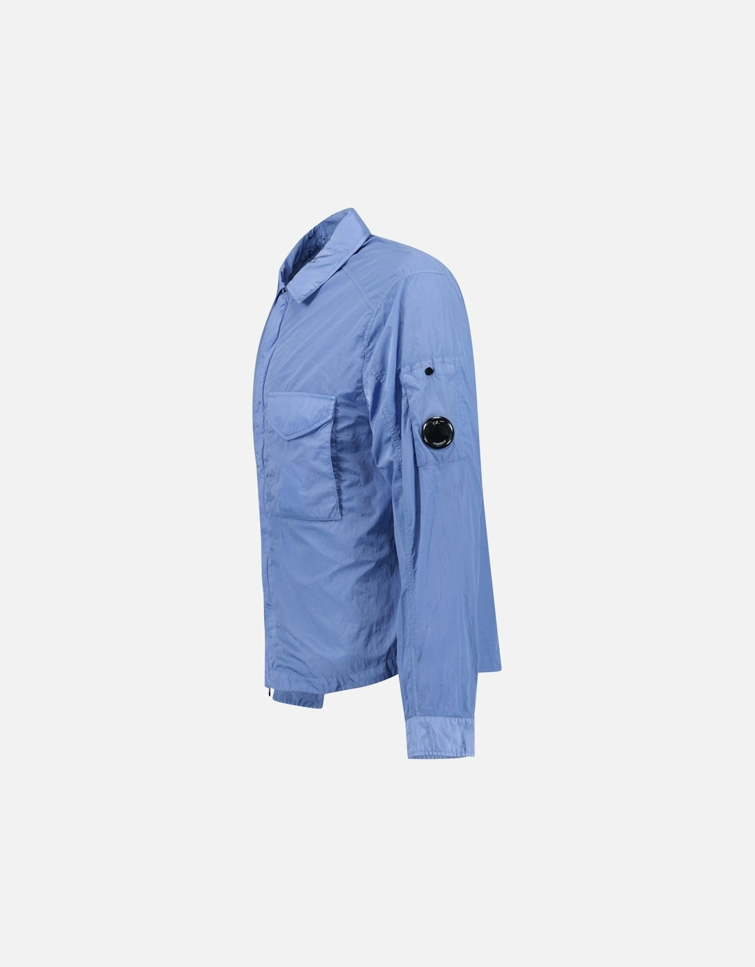 Zip-Up Chrome-R Pocket Overshirt Light Blue