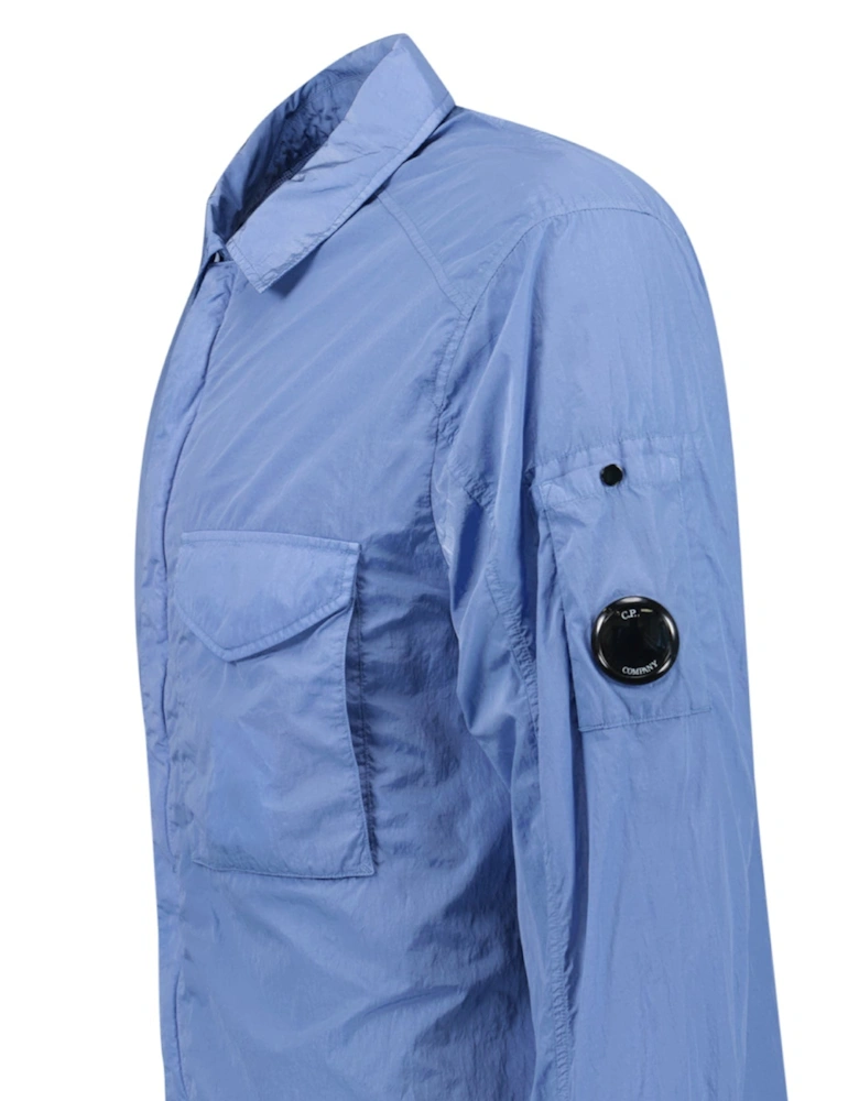 Zip-Up Chrome-R Pocket Overshirt Light Blue