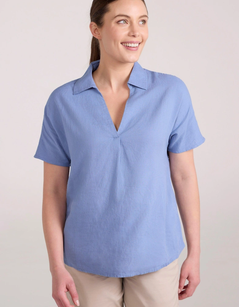 Womens/Ladies Breeze II Linen Short-Sleeved Shirt