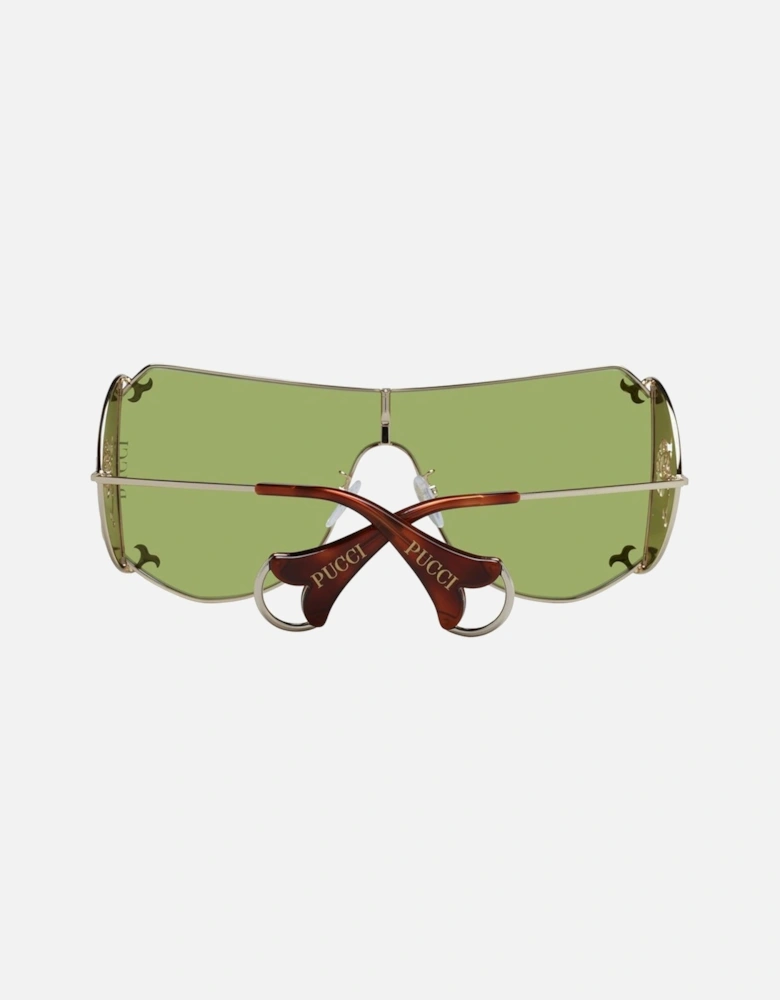 Full-Rim Metal Mono Lens Sunglasses Women - Gold