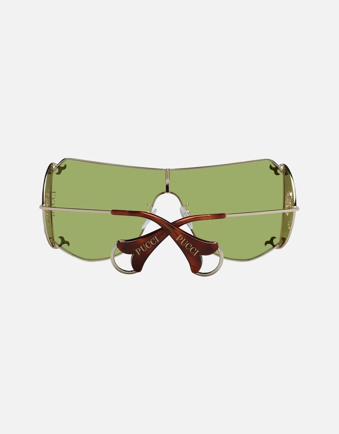 Full-Rim Metal Mono Lens Sunglasses Women - Gold