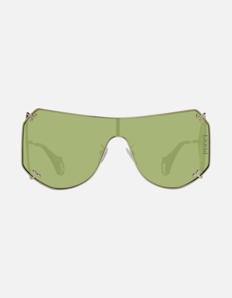 Full-Rim Metal Mono Lens Sunglasses Women - Gold