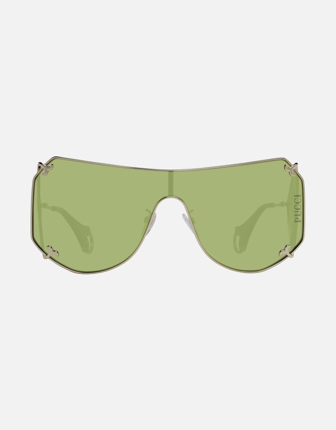 Full-Rim Metal Mono Lens Sunglasses Women - Gold