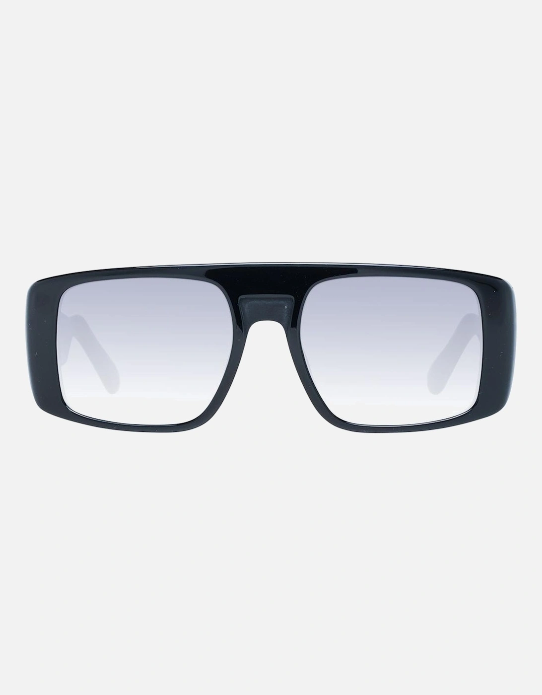 Black Rectangle Sunglasses with Grey Gradient & Mirrored Lenses