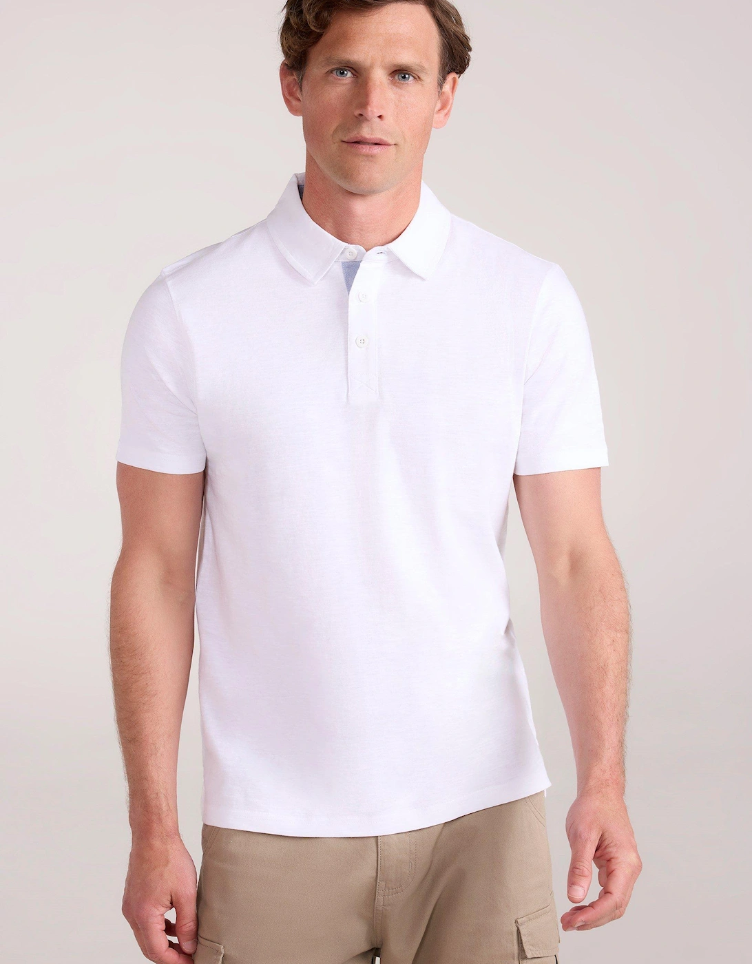 Mountain Warehouse Men's White Hasst Ii Organic Polo Shirt - Size: 44