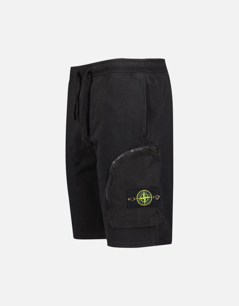 Zip Pocket Cotton Shorts Black