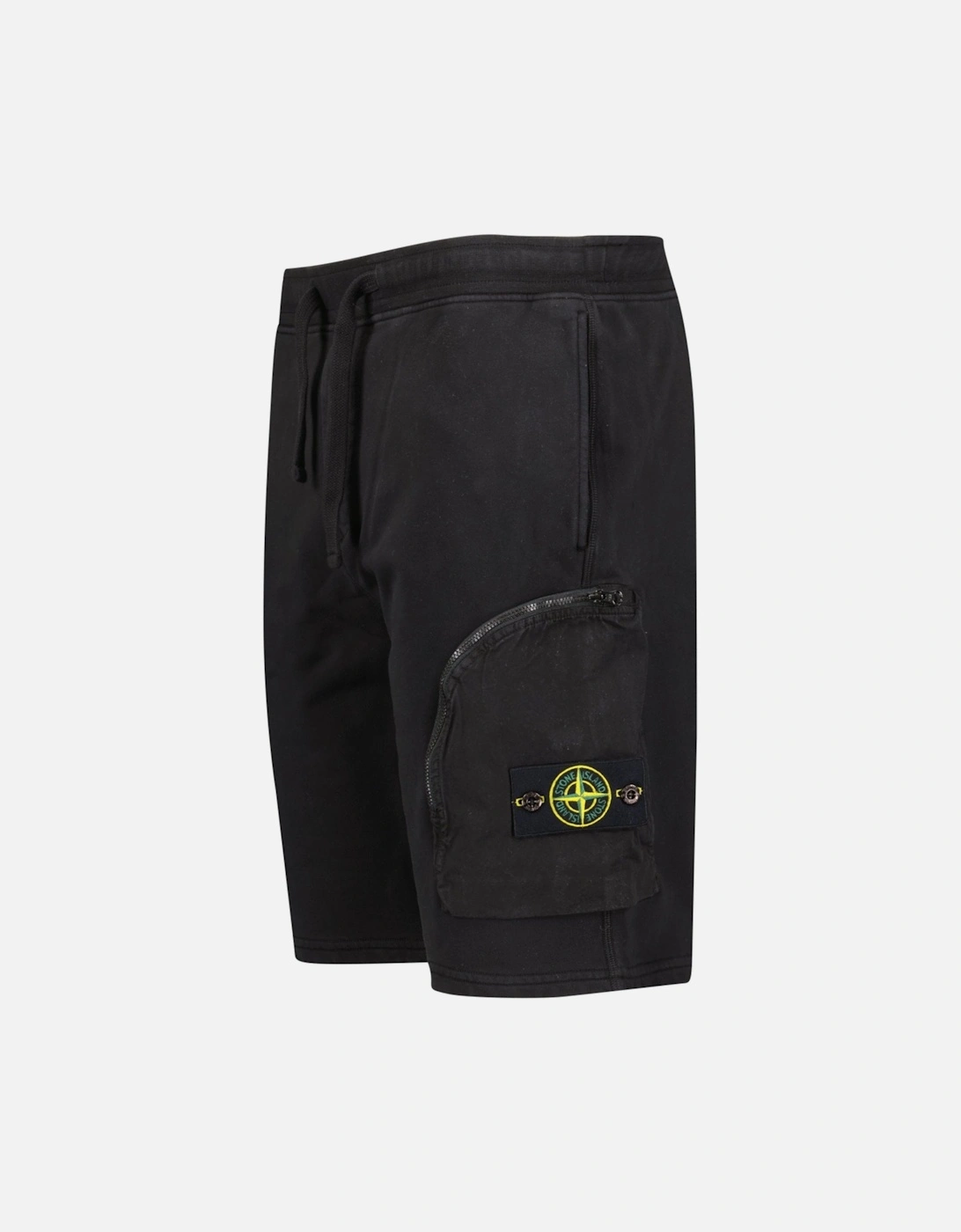 Zip Pocket Cotton Shorts Black