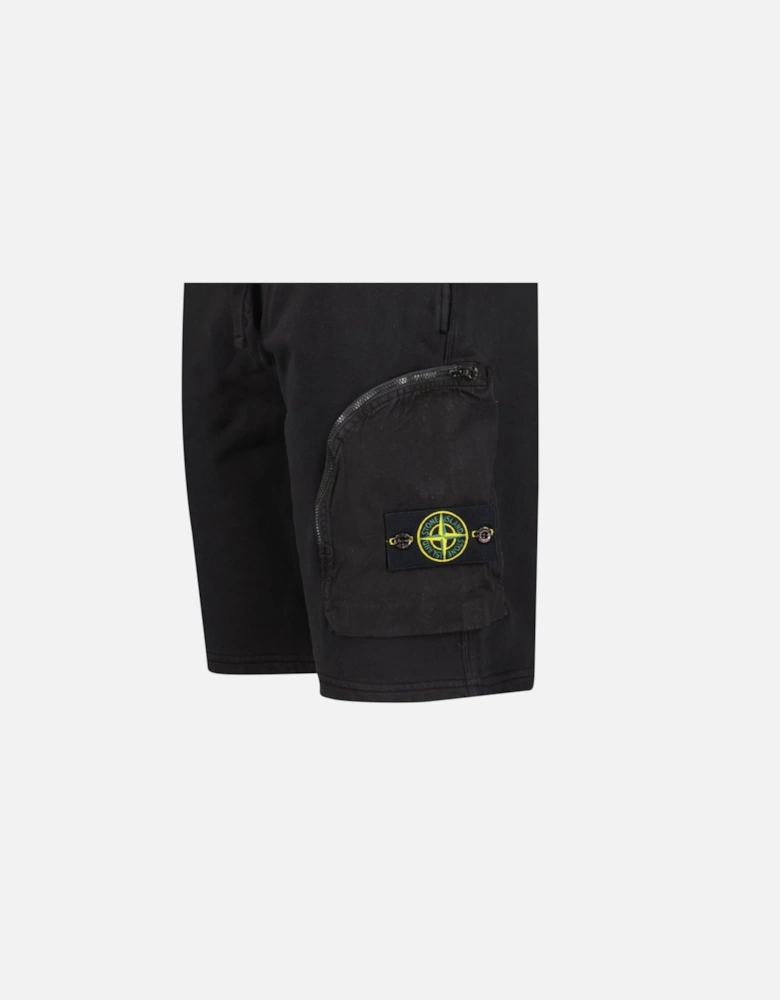 Zip Pocket Cotton Shorts Black