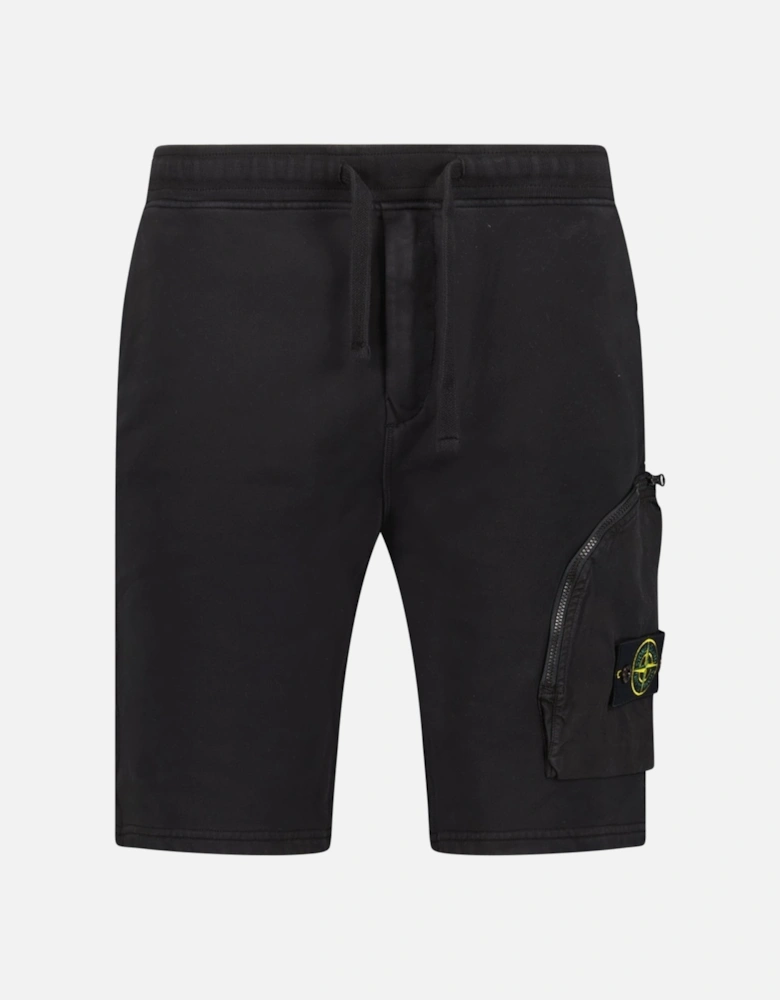 Zip Pocket Cotton Shorts Black