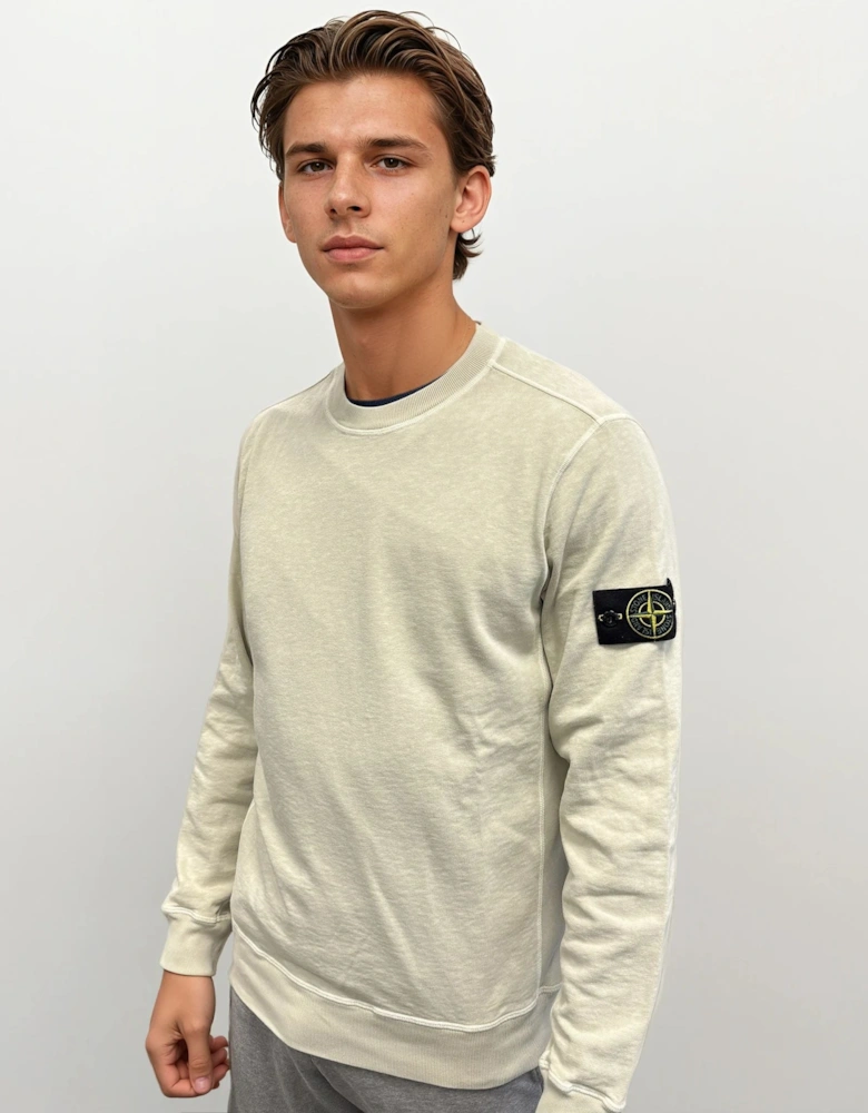 Old Effect Crewneck Sweatshirt Beige