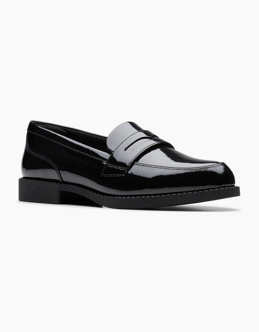 Clarks Girls Black 'S Tapa Edge Y Senior School Shoes  3.5 (Older)/F (Standard) Junior 3.5/F Kids