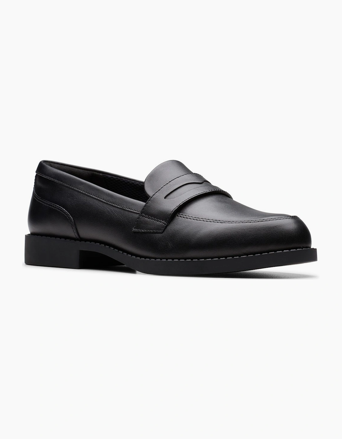 Clarks Girls Black 'S Tapa Edge Y Senior School Shoes  5.5 (Older)/F (Standard) Junior 5.5/F Kids