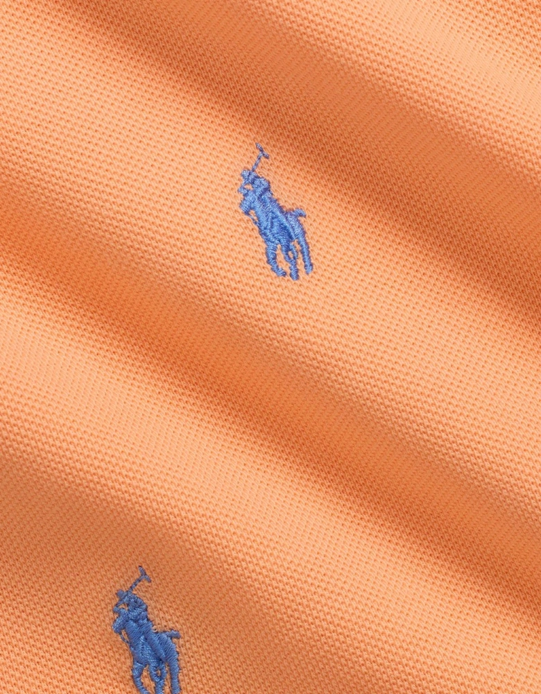 Baby Boys All Over Pony Polo Shortall Romper - Orange