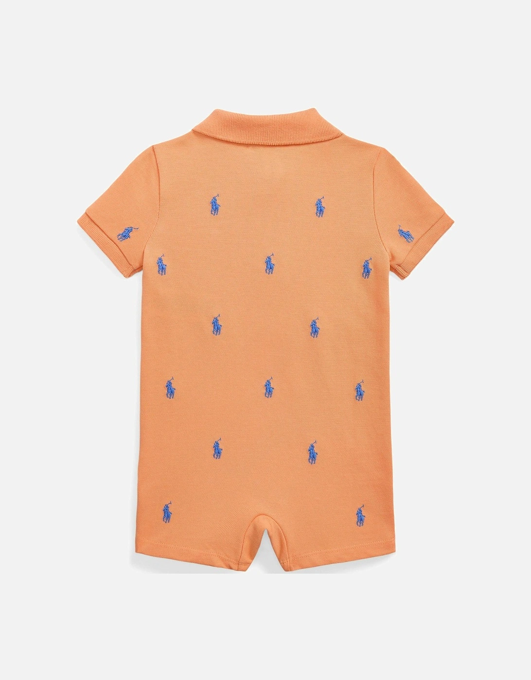Baby Boys All Over Pony Polo Shortall Romper - Orange