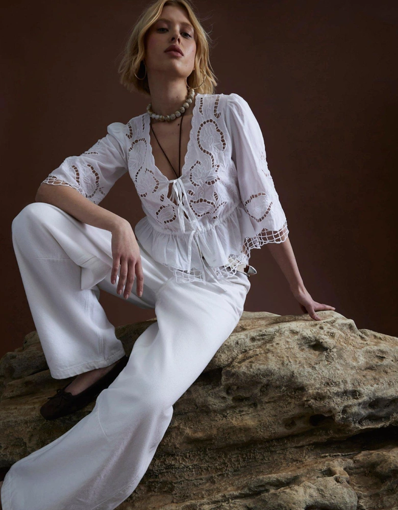 Cutwork Blouse - White