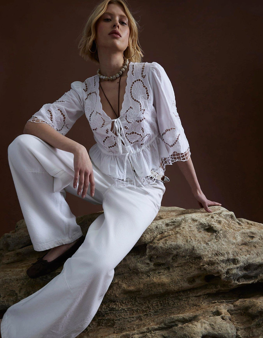 Cutwork Blouse - White