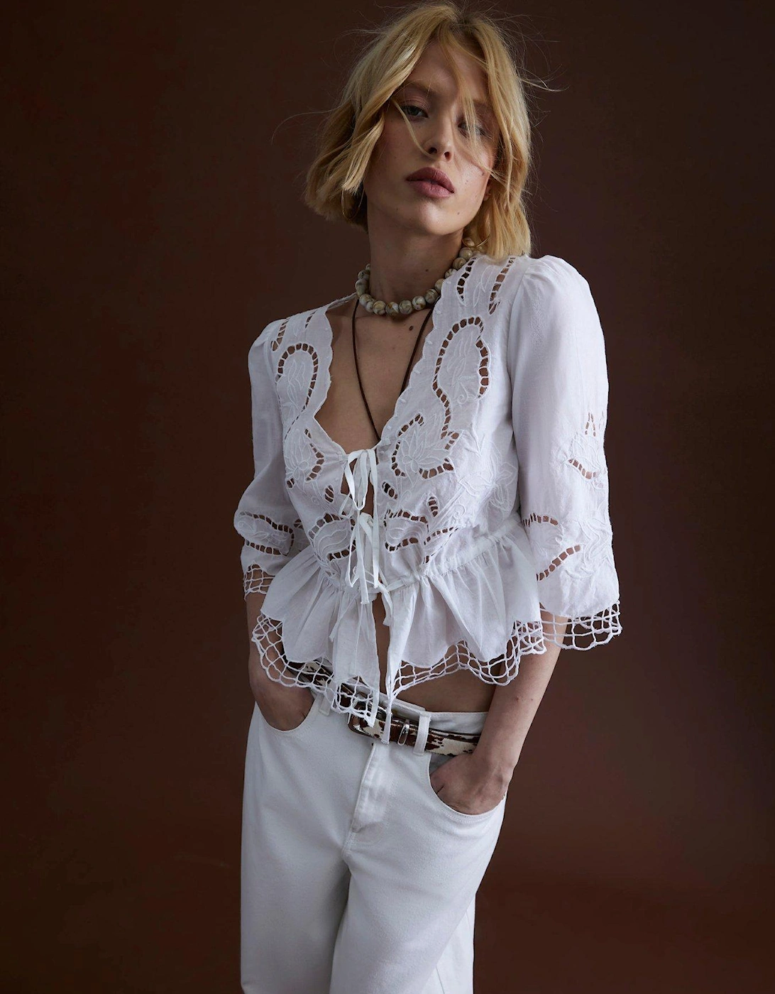 Cutwork Blouse - White