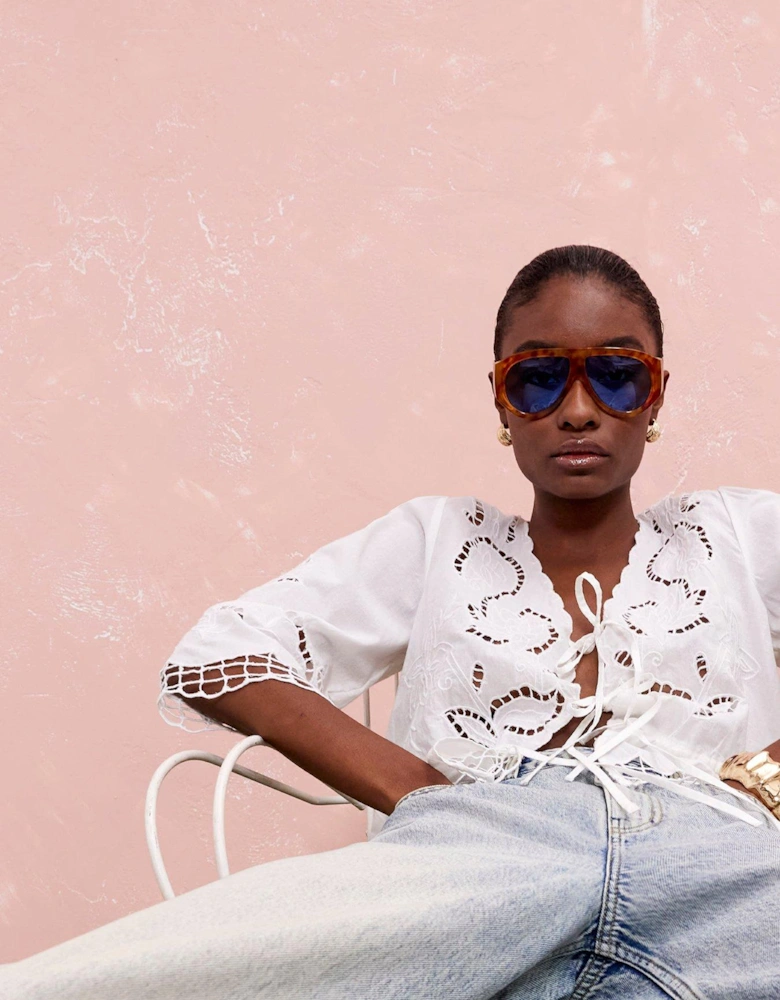 Cutwork Blouse - White
