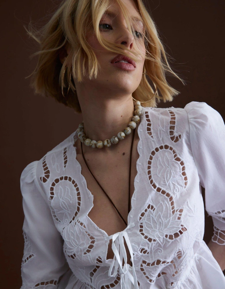 Cutwork Blouse - White
