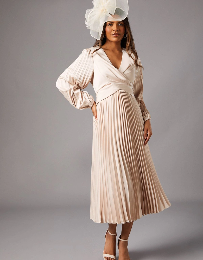 Petite Pleat Skirt Midi Dress