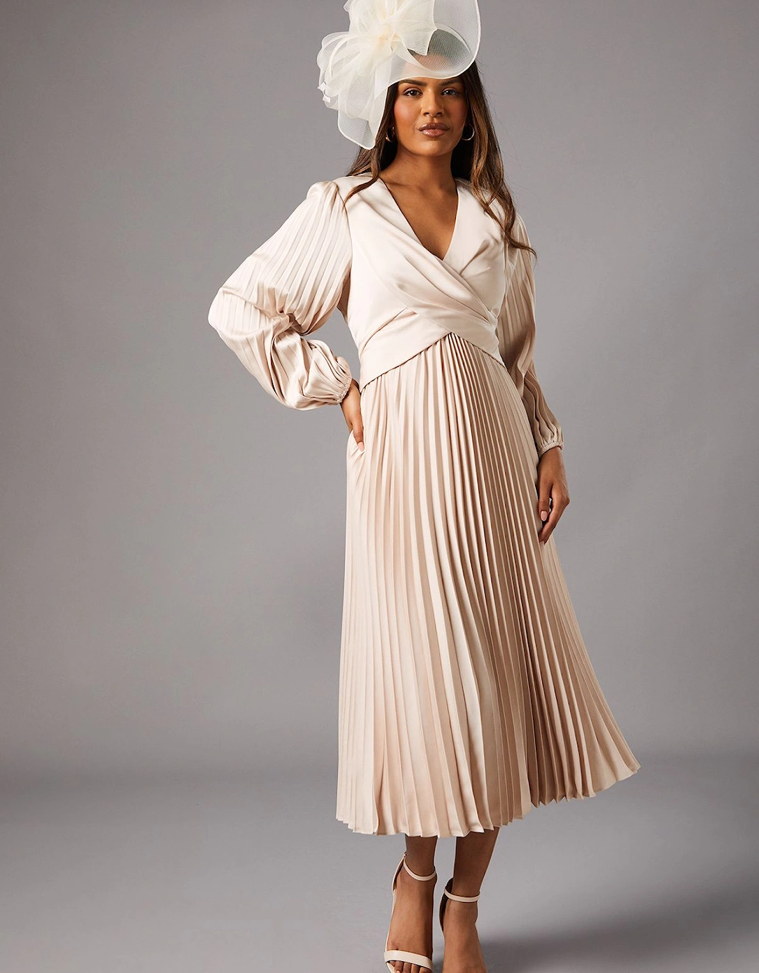 Petite Pleat Skirt Midi Dress, 2 of 1