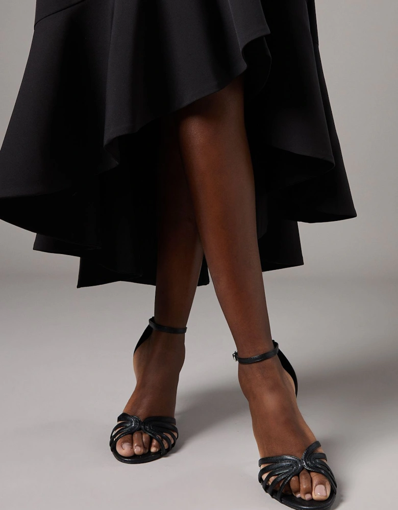 Wide Fit Tilda Faux Leather Lattice Front High Heel Sandals