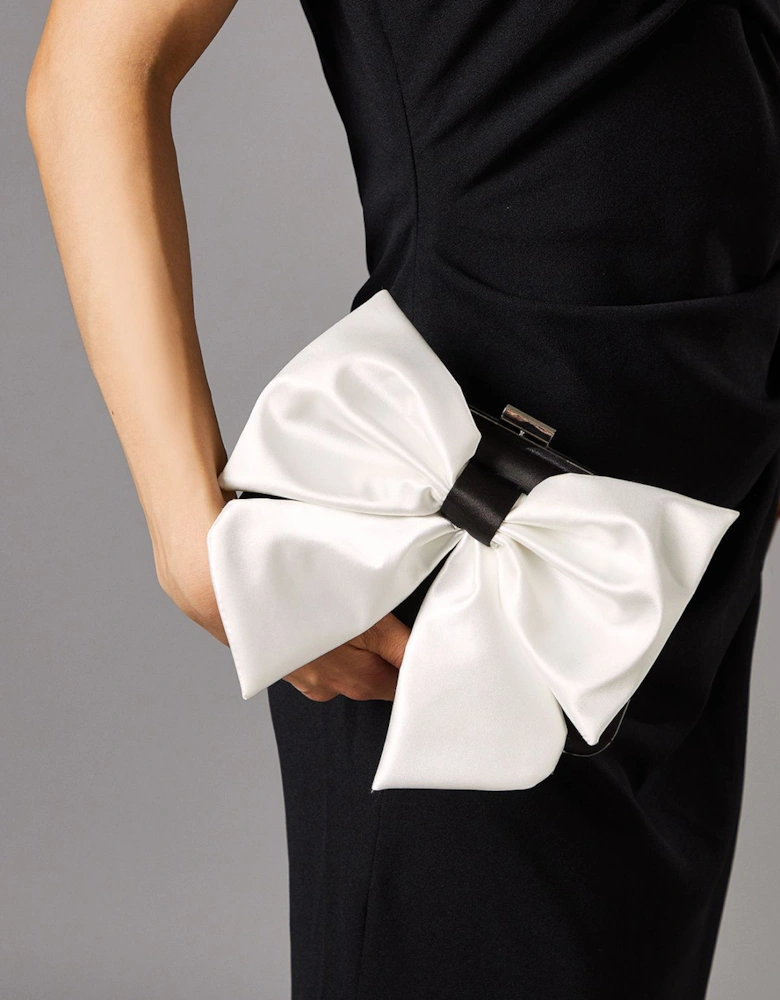 Azalea Satin  Bow Detail Clutch Bags