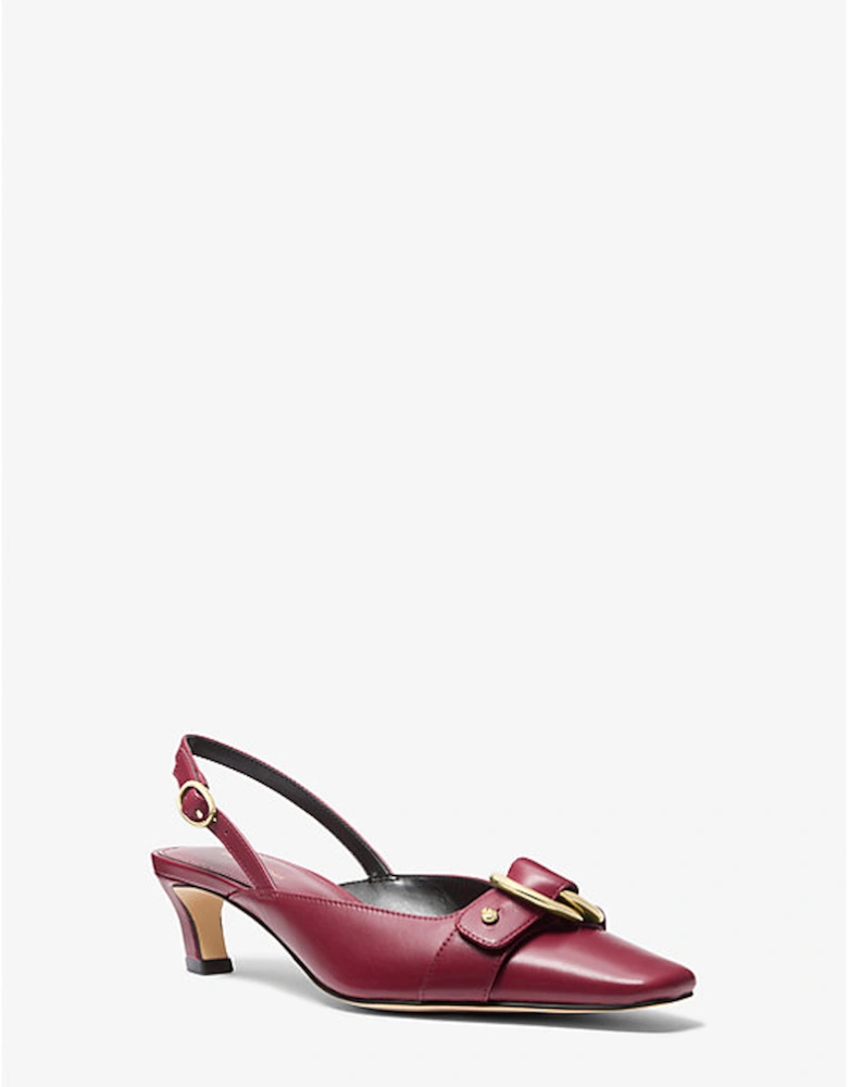 Jaden Leather Slingback Kitten Pump