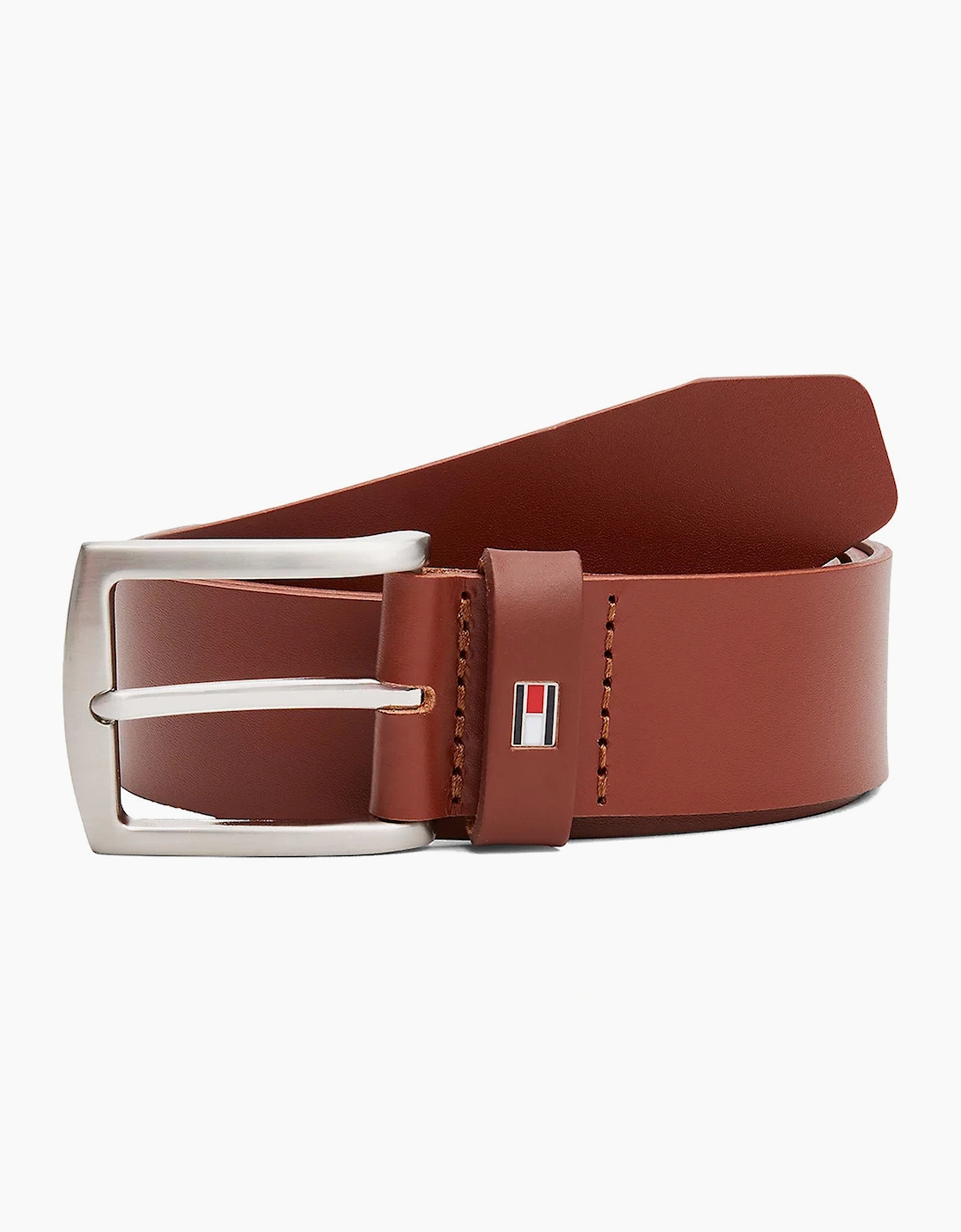 Tommy Hilfiger Unisex Brown New Denton Leather Belt  Size 110