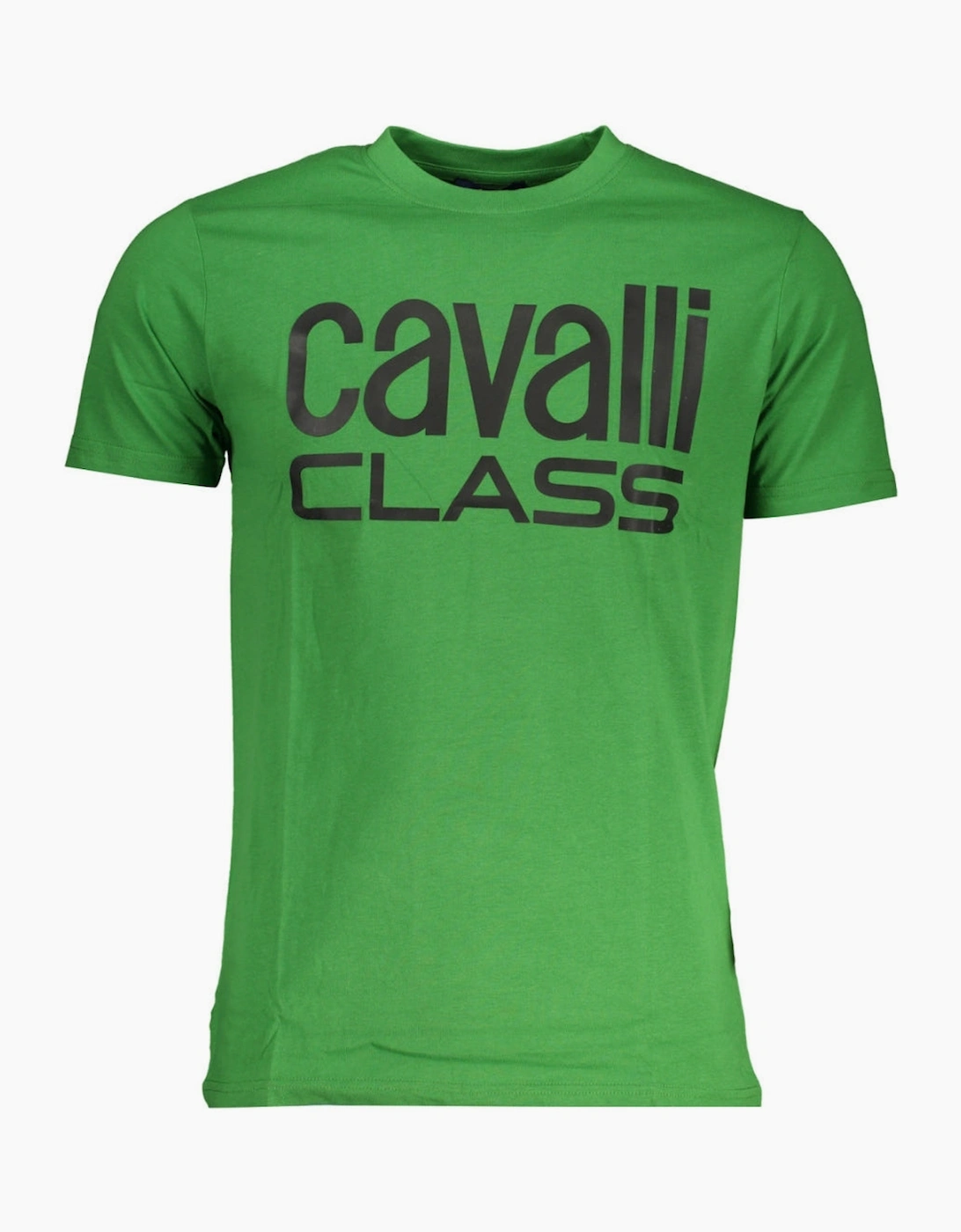 Roberto Cavalli Men's Black/Green Cavalli Class Bold Logo T-Shirt - Size 42