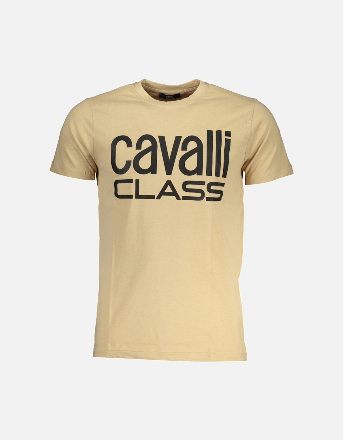 Cavalli Class Bold Black Logo Beige T-Shirt, 3 of 2