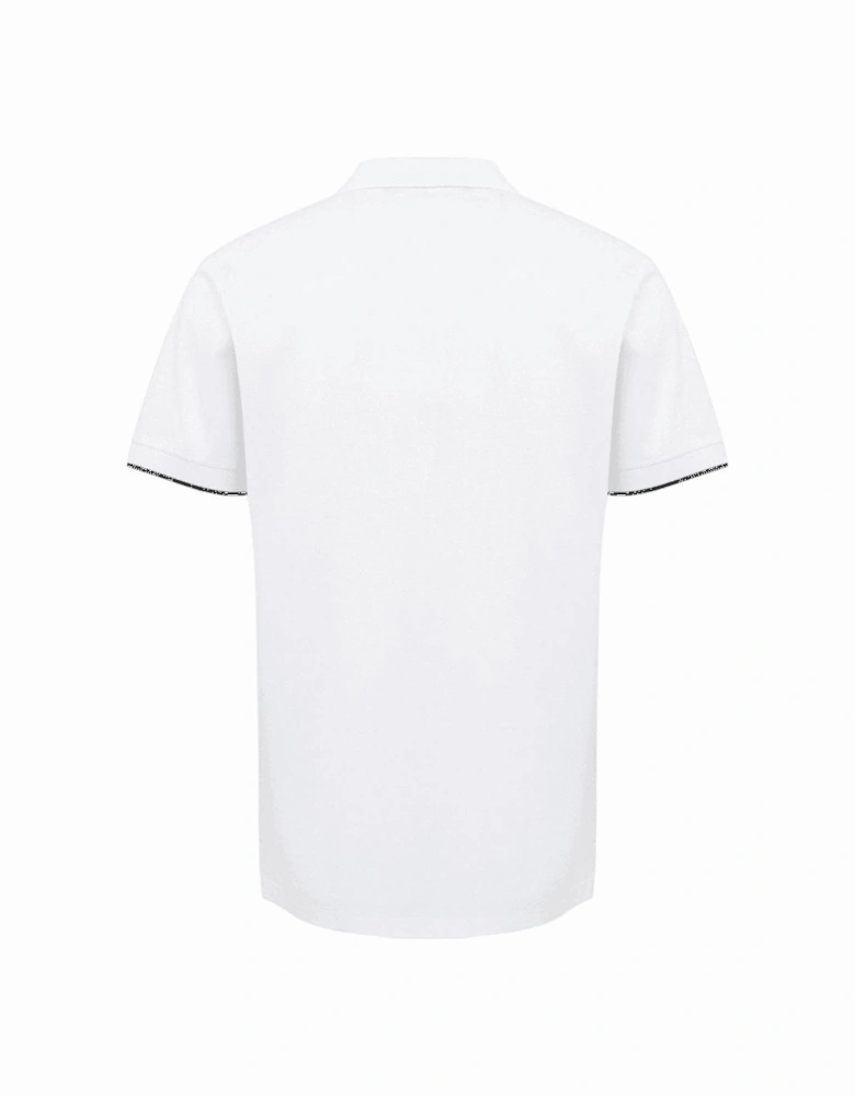 Open Collar White Polo Shirt