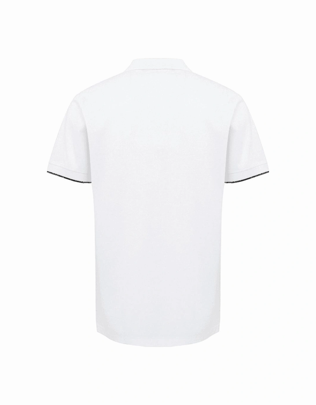 Open Collar White Polo Shirt