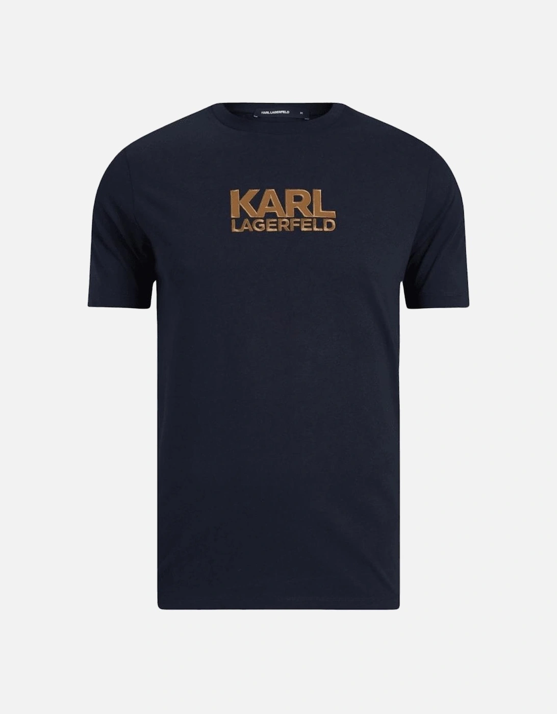 Embroidered Gold Logo Navy T-Shirt, 3 of 2